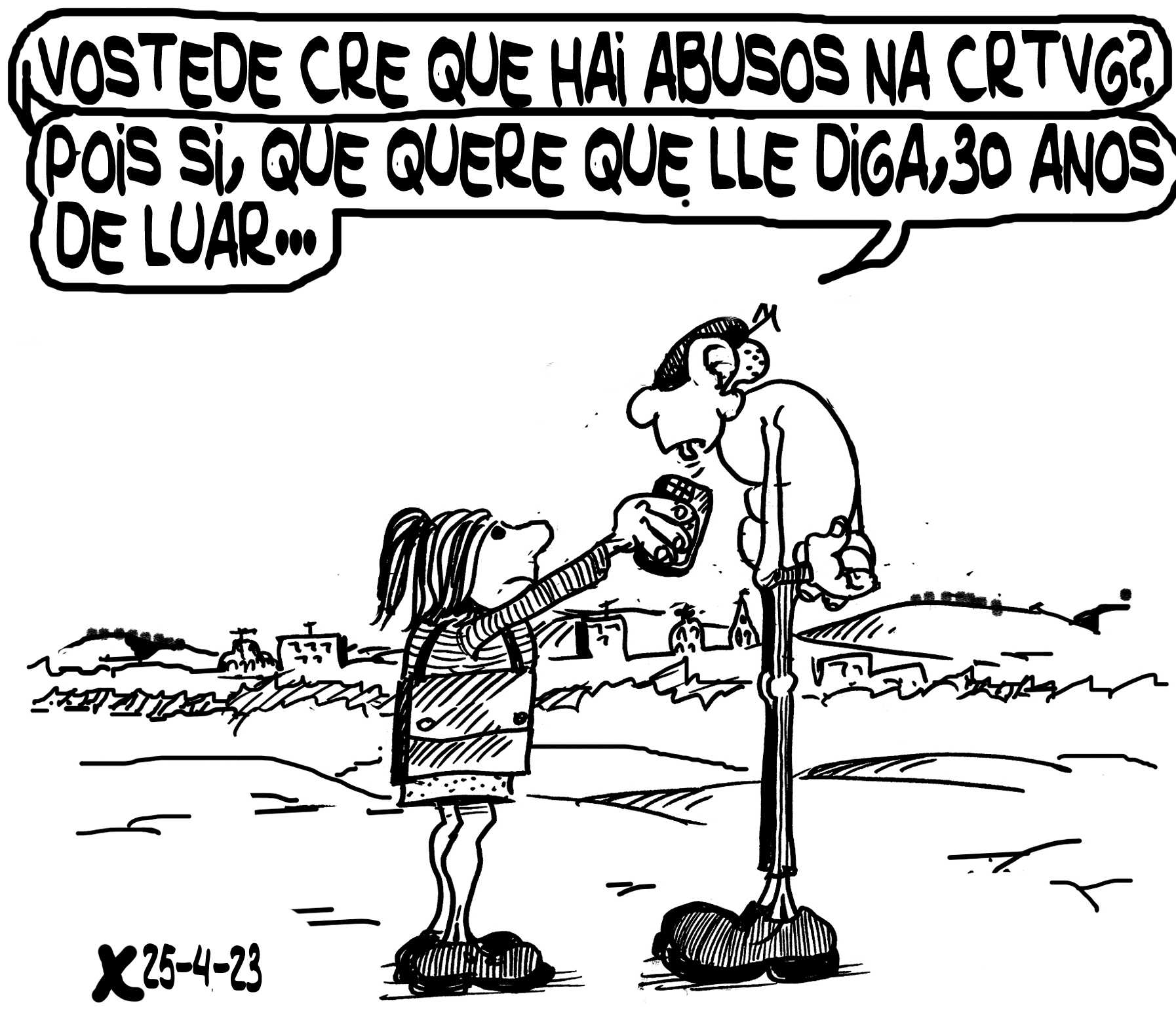 Viñeta de O Carrabouxo do 25 de abril de 2023