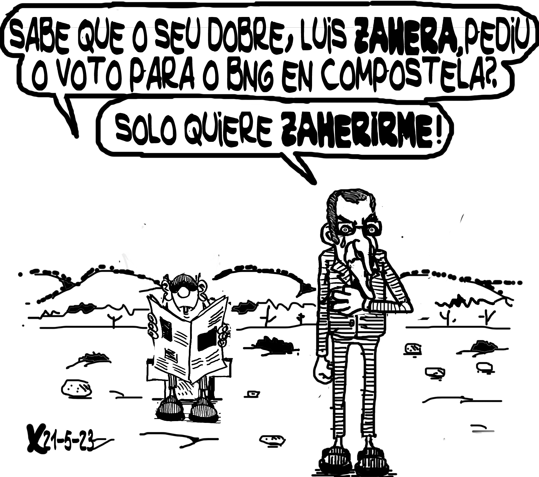 Viñeta de O Carrabouxo do 21 de maio de 2023