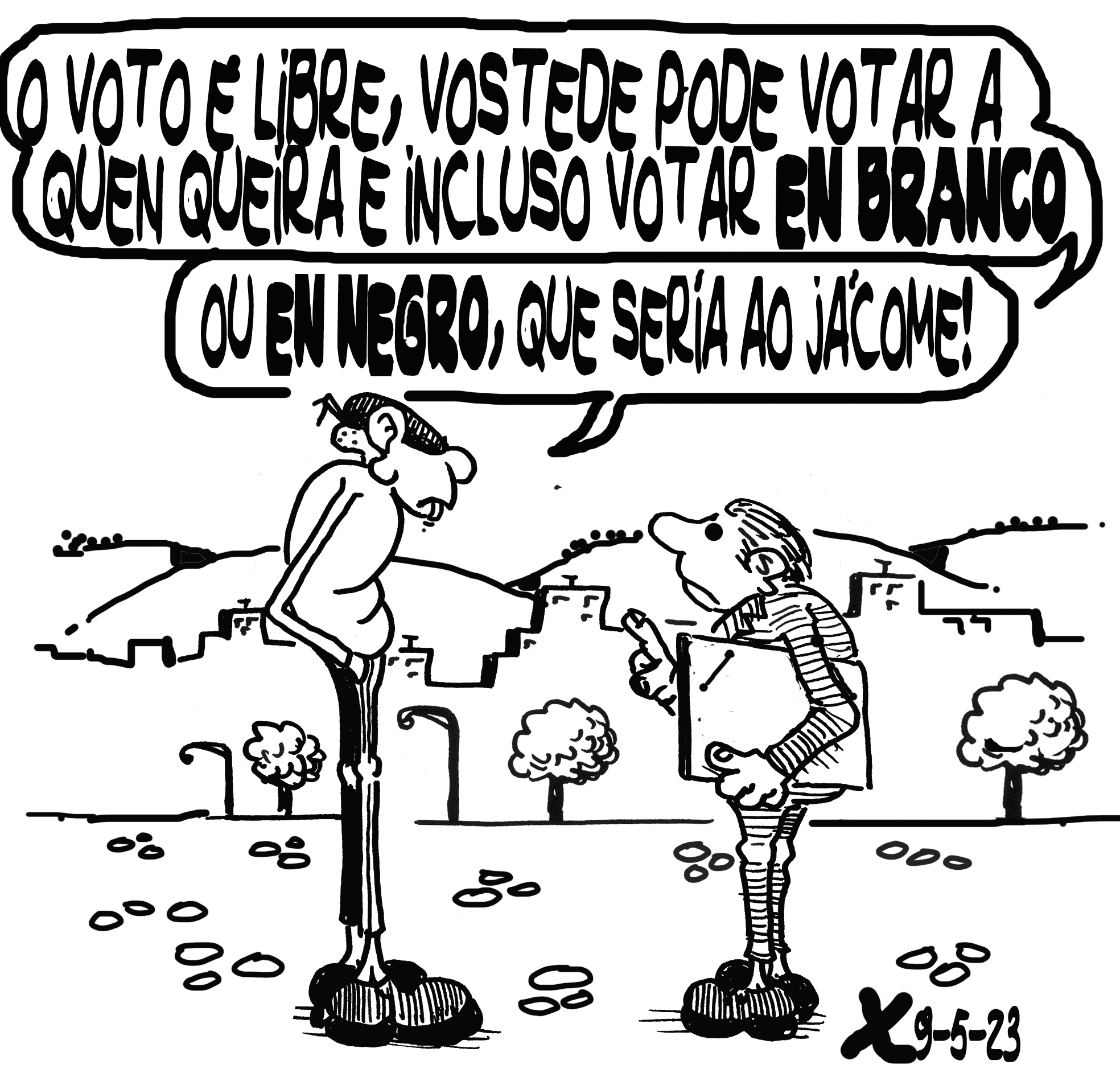 Viñeta de O Carrabouxo do 9 de maio de 2023