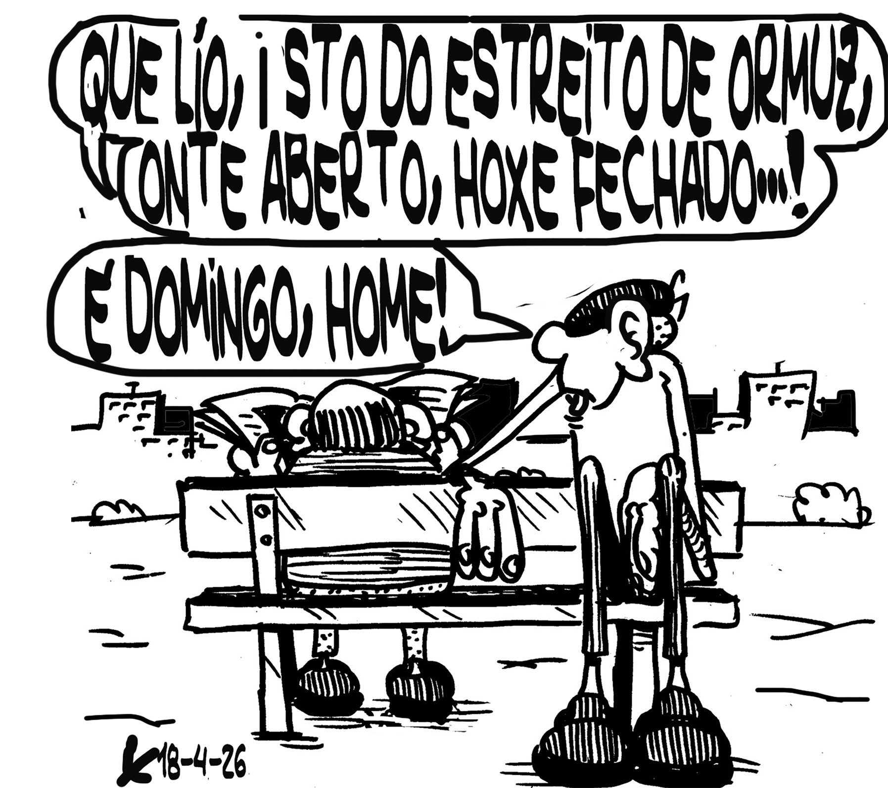 Viñeta de O Carrabouxo do 18 de abril de 2026