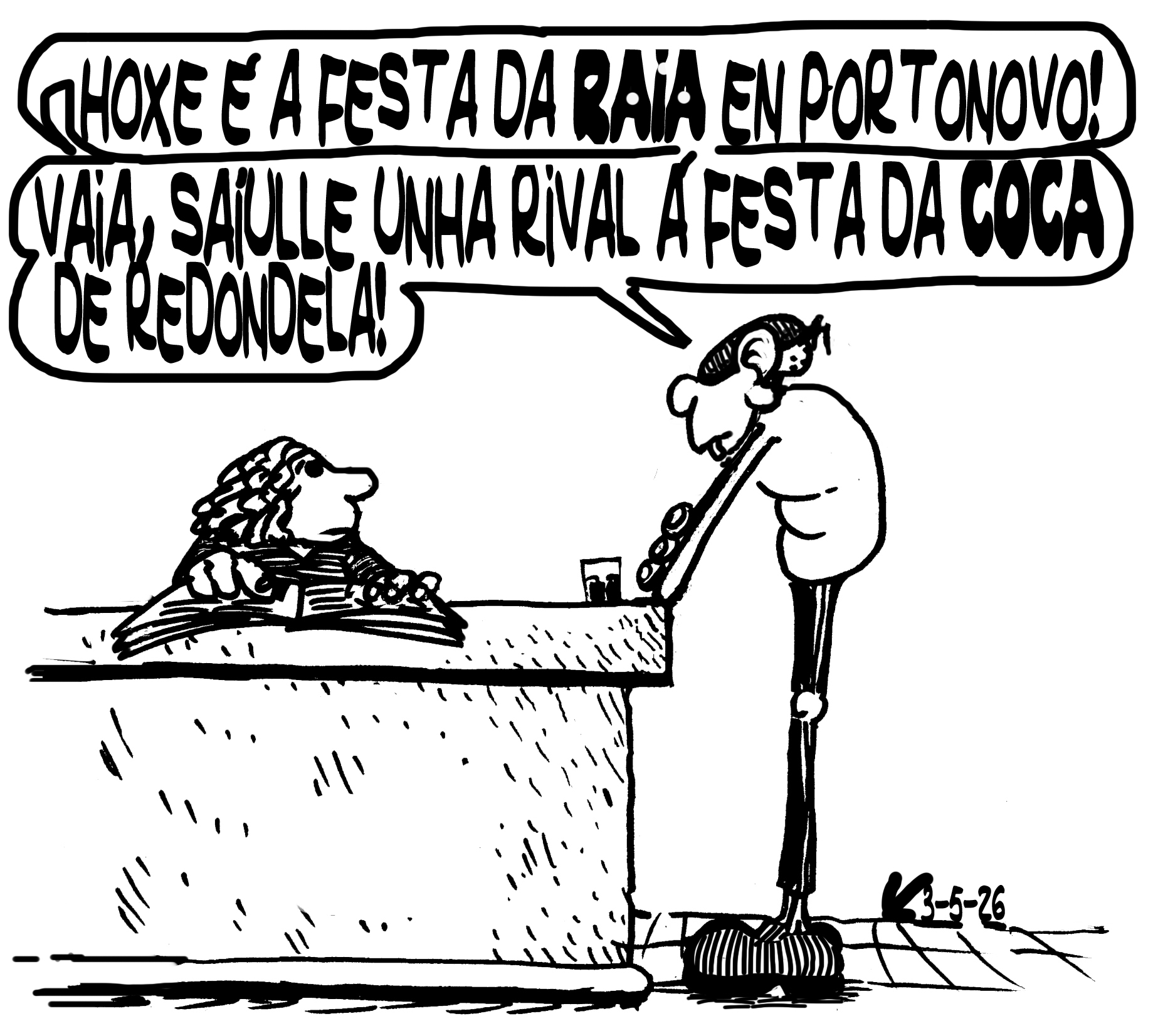 Viñeta de O Carrabouxo do 3 de maio de 2026